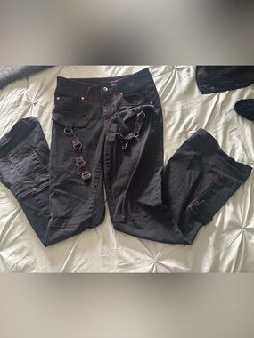 Tripp NYC Black Cargo Flare Pants